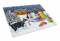 Carolines Treasures  AMB1318LCB Christmas Mush Siberian Husky Glass Cutting Boar