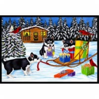 Carolines Treasures AMB1318MAT Christmas Mush Siberian Husky Doormat 18x27
