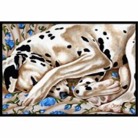 Carolines Treasures AMB1407MAT Bed of Roses Dalmatian Doormat 18x27