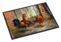 Rooster and Chickens by Daphne Baxter Indoor or Outdoor Mat 18x27