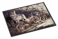 Carolines Treasures BDBA0157MAT Wolf Wolves by the Den Doormat 18x27