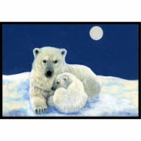 Carolines Treasures BDBA0429MAT Polar Bears Moonlight Snuggle Doormat 18x27
