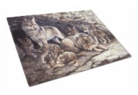 Carolines Treasures BDBA0157LCB Wolf Wolves by the Den Glass Cutting Board Larg