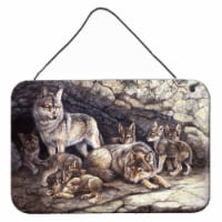 Carolines Treasures  BDBA0157DS812 Wolf Wolves by the Den Wall or Door Hanging P