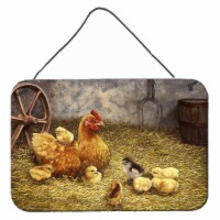 Carolines Treasures  BDBA0176DS812 Chicken Hen and Her Chicks Wall or Door Hangi