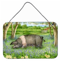 Carolines Treasures  CDCO0377DS812 Pig In Bluebells by Debbie Cook Wall or Door