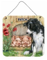 Patch the Border Collie and Piglet Friends Wall or Door Hanging Prints