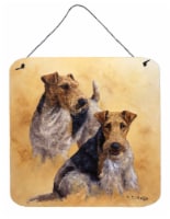Carolines Treasures  HMHE0180DS66 Fox Terriers by Michael Herring Wall or Door H