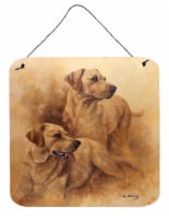 Carolines Treasures  HMHE0182DS66 Yellow Labs by Michael Herring Wall or Door Ha