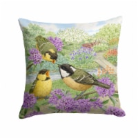 Carolines Treasures ASAD0686PW1414 Coal Tits Feeding Time Fabric Decorative Pil