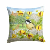 Carolines Treasures ASAD0702PW1414 Coal Tits Yellow Flowers Fabric Decorative P