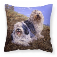 Old English Sheepdogs by Michael Herring Fabric Decorative Pillow