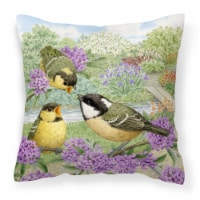Carolines Treasures ASAD0686PW1818 Coal Tits Feeding Time Fabric Decorative Pil
