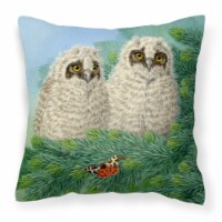 Owlets and Butterfly by Sarah Adams Fabric Decorative Pillow