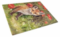 Carolines Treasures  CDCO0226LCB Fox Cub by Debbie Cook Glass Cutting Board Larg
