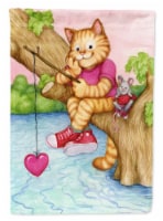 Carolines Treasures CDCO0320CHF Valentine Cat Fishing For Love House Flag