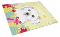 Carolines Treasures  BB1890LCB Maltese Easter Egg Hunt Glass Cutting Board Large