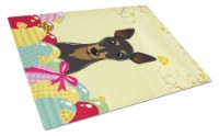 Carolines Treasures  BB1922LCB Min Pin Easter Egg Hunt Glass Cutting Board Large
