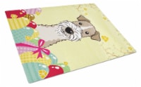 Wire Haired Fox Terrier Easter Egg Hunt Glass Cutting Board Large