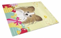 Carolines Treasures  BB1930LCB Papillon Easter Egg Hunt Glass Cutting Board Larg
