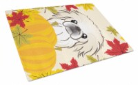 Carolines Treasures  BB2027LCB Pekingese Thanksgiving Glass Cutting Board Large