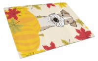 Wire Haired Fox Terrier Thanksgiving Glass Cutting Board Large