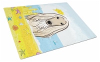 Carolines Treasures  BB2112LCB Afghan Hound Summer Beach Glass Cutting Board Lar