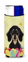 Smooth Black and Tan Dachshund Easter Egg Hunt Ultra Hugger for slim cans