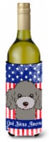 Carolines Treasures  BB2189LITERK American Flag and Silver Gray Poodle Wine Bott