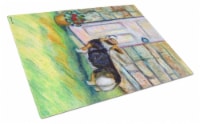 Carolines Treasures  7370LCB Let me in Corgi Glass Cutting Board Large