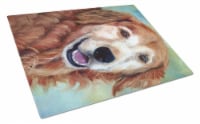 Carolines Treasures 7383LCB Golden Retriver Good Boy Glass Cutting Board Large