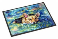 Carolines Treasures 7409MAT Corgi Tuckered Out Doormat 18x27