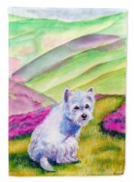 Carolines Treasures  7429GF Westie Long Road Ahead Flag Garden Size