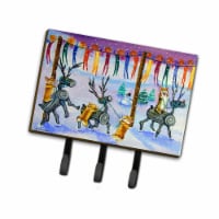 Carolines Treasures 7443TH68 Corgi Log Reindeer Race Christmas Leash or Key Holder