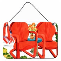 Carolines Treasures  6140DS812 Red Chairs Patio View Wall or Door Hanging Prints
