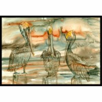 Carolines Treasures 8980JMAT Pelicans on their perch Abstract Doormat 24x36