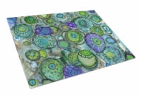 Carolines Treasures  8962LCB Abstract in Blues and Greens Glass Cutting Board La