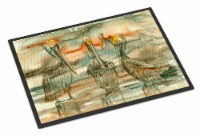 Carolines Treasures 8980MAT Pelicans on their perch Abstract Doormat 18x27