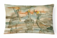 Pelicans on their perch Abstract Canvas Fabric Decorative Pillow