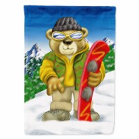 Carolines Treasures APH0857CHF Teddy Bear Snowboarding House Flag
