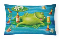 Carolines Treasures APH0093PW1216 Frog Drinking Beer Canvas Fabric Decorative P