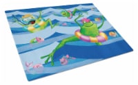 Carolines Treasures APH0089LCB Frogs Swimming Glass Cutting Board Large