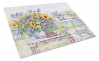 Carolines Treasures APH3566LCB Patio Bouquet of Flowers Glass Cutting Board Lar