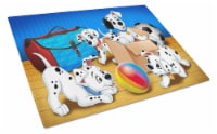 Carolines Treasures APH9058LCB Dalmatians playing ball Glass Cutting Board Larg