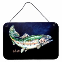 Carolines Treasures  MW1213DS812 Deep Blue Rainbow Trout Wall or Door Hanging Pr