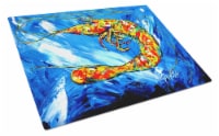 Carolines Treasures MW1226LCB Ice Blue Shrimp Glass Cutting Board Large