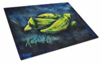 Carolines Treasures MW1229LCB Okra Bleu Glass Cutting Board Large