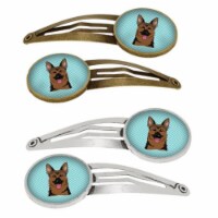 Carolines Treasures BB1149HCS4 Checkerboard Blue German Shepherd Barrettes Hair Clips, Set of