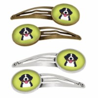 Carolines Treasures BB1299HCS4 Checkerboard Lime Green Bernese Mountain Dog Barrettes Hair Cl