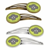 Carolines Treasures BB1321HCS4 Checkerboard Lime Green Silver Gray Poodle Barrettes Hair Clip